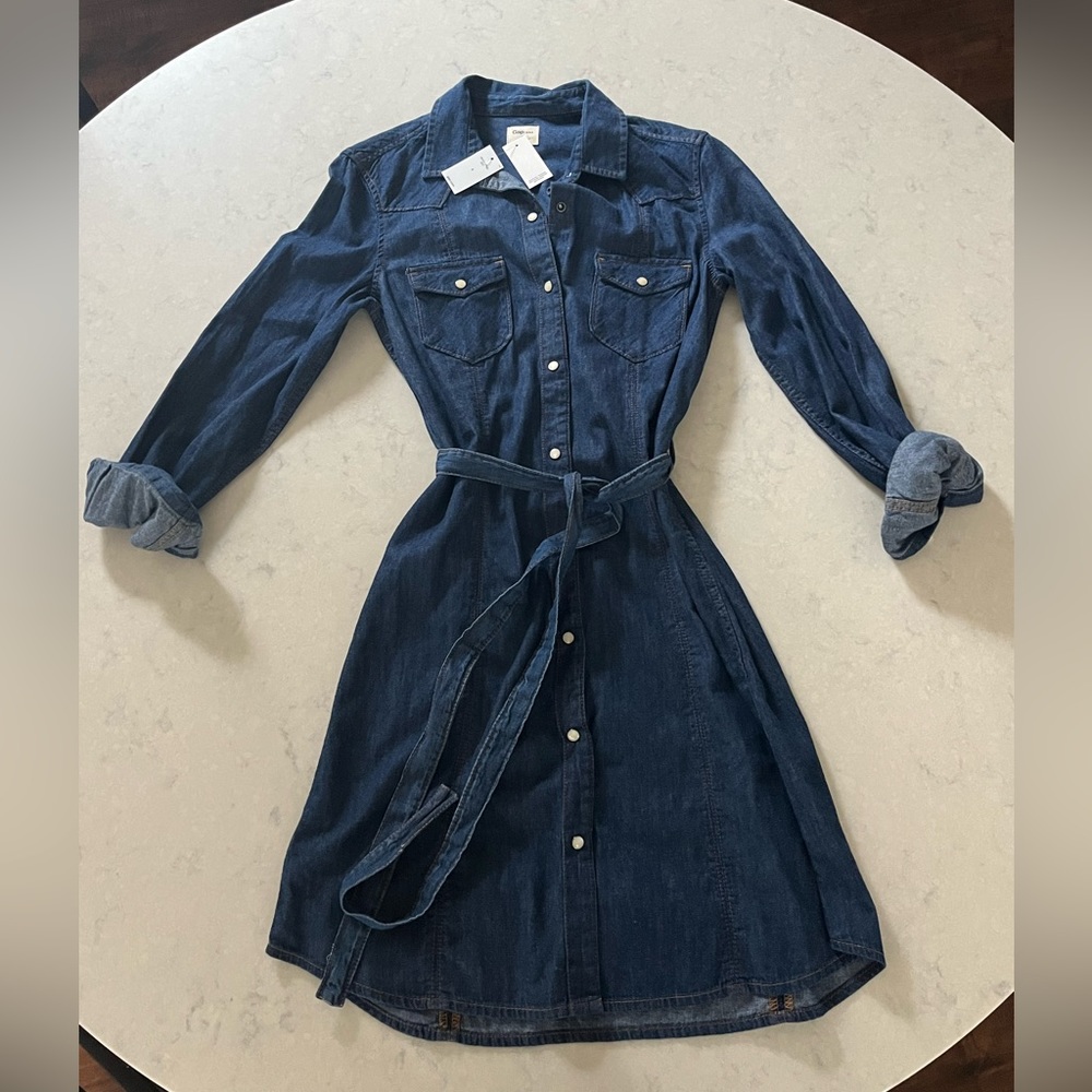 New Gap Western Chambray Shirt Dress Size Small